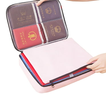 Black Atiming Family Passport Holder Travel Passport Wallet Rfid Blocking with Removable Wrist Strap 